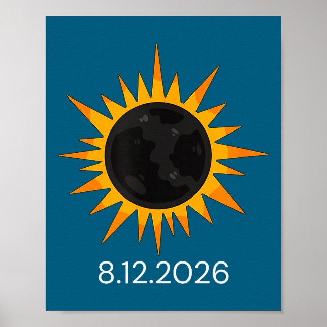 Poster Crianças Eclipse Total do Sol 12 de Agosto (Frente)