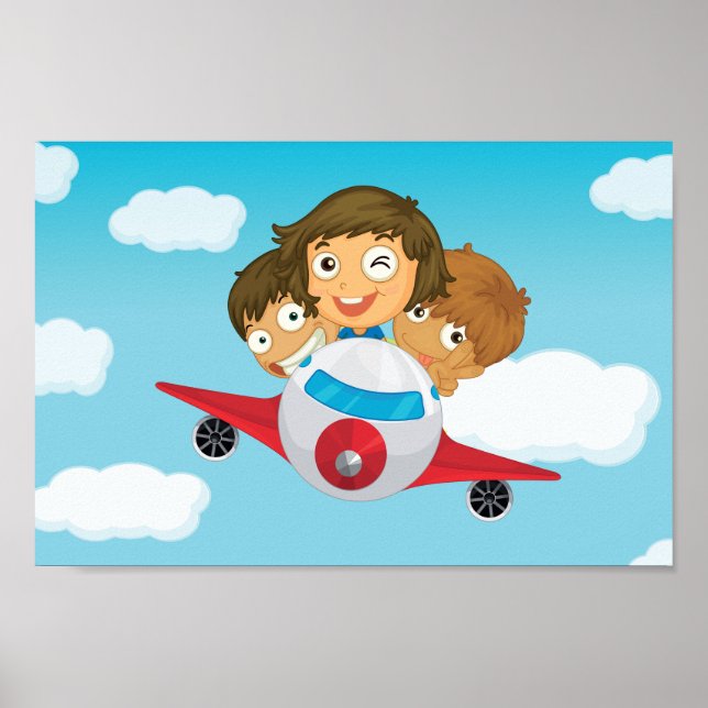 Poster Crianças Em Um Avião (Frente)
