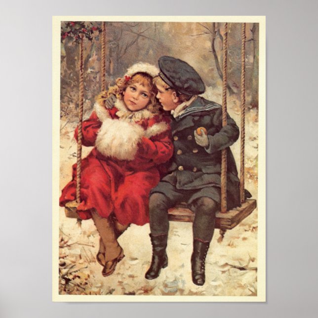 Póster Crianças em um Swing (Frente)