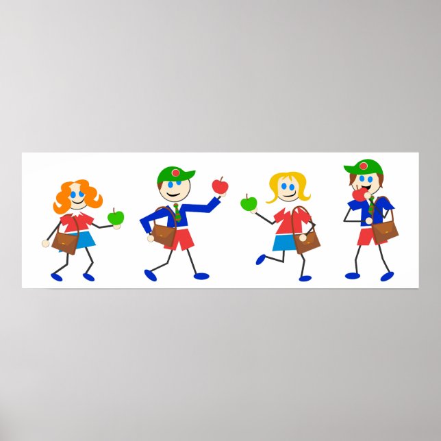 Póster Crianças escolares (Frente)
