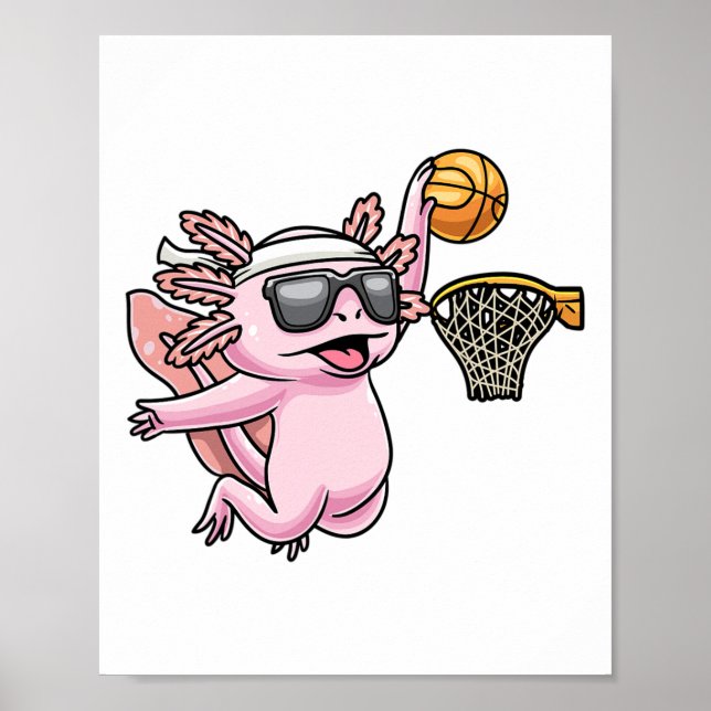 Poster Crianças Esportivas Axolotl Tocando Espetáculos (Frente)