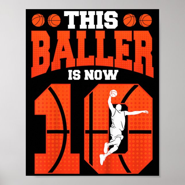 Poster Crianças Este Basquetebolista Tem 10 Basquetebol A (Frente)