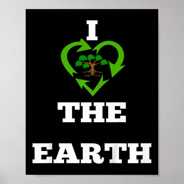Poster Crianças Eu Amo Camisas Do Dia Da Terra Para Crian (Frente)