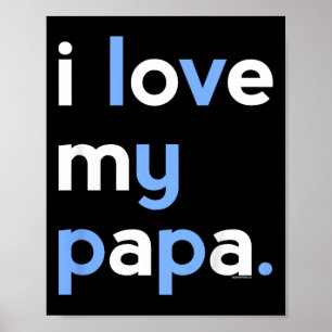 Poster Crianças Eu Amo Minha Camisa De Papá Para Meninos