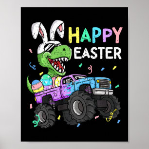 Poster Crianças Felz pascoa T-rex Monster Monster R