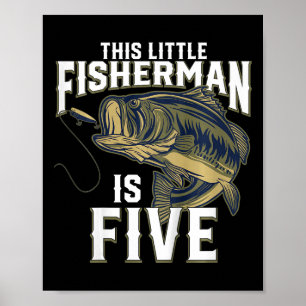 Poster Crianças Festa de Aniversário de 5 Anos de Pesca P