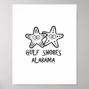 Poster Crianças Fofas Costa do Golfo Alama Férias Garotas