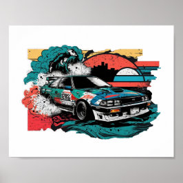 Poster Crianças, garotinho, aventura extrema. Jdm de carr