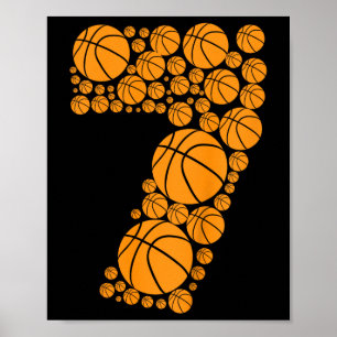 Poster Crianças Graphic Bysketbyll 7 Birthday Boys 7 Anos