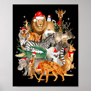 Poster Crianças Homens Mulheres Dia do Zoológico Amantes