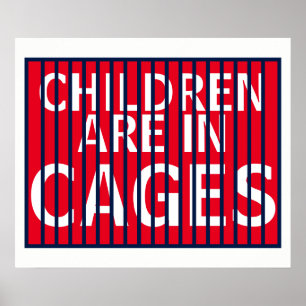 Poster Crianças imigrantes em gaiolas DHS