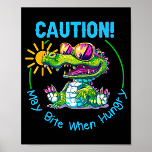 Poster Crianças Jacaré Crocodilo Flórida Férias Verão
