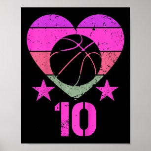 Poster Crianças Jogando Basquete No Aniversário De 10 Ano