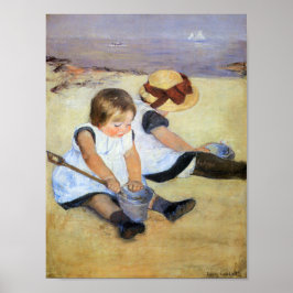 Poster Crianças Jovens Jogando na Praia (Mary Cassatt)