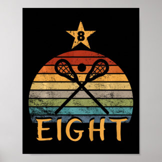 Poster Crianças Lacrosse Aniversário de 8 anos Lacrosse 8