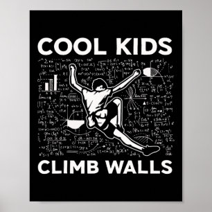 Poster Crianças Legais Escalam Paredes Funny Rock Climbin
