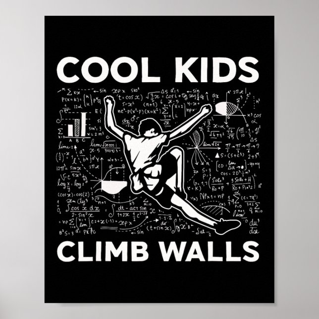 Poster Crianças Legais Escalam Paredes Funny Rock Climbin (Frente)