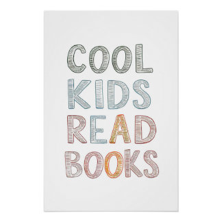 Póster Crianças legal leem livros Poster para inspiração 