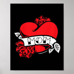 Poster Crianças Mãe Tatuagem Cardíaca