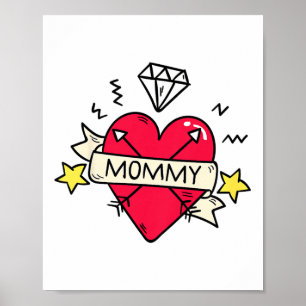 Poster Crianças Mamães Dia de os namorados De Tatuagem Ca