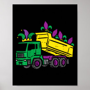 Poster Crianças: Mardi Gras Bombeiam Caminhões Cute Const