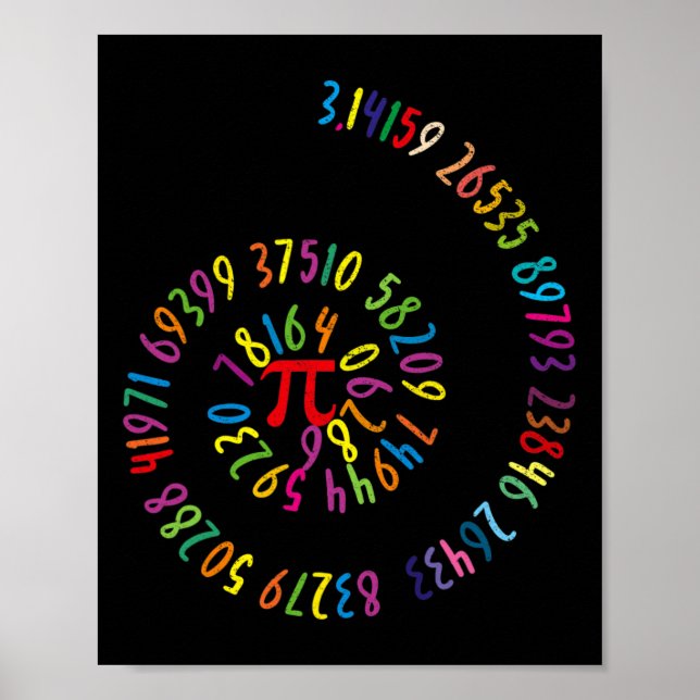 Poster Crianças Matemáticas Pi-Day Espiral 3.14 Matemátic (Frente)