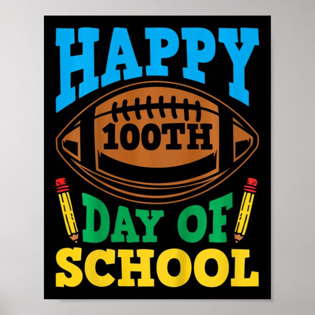 Poster Crianças Meninas 100 Dias De Escola Feliz 100 Dias (Frente)