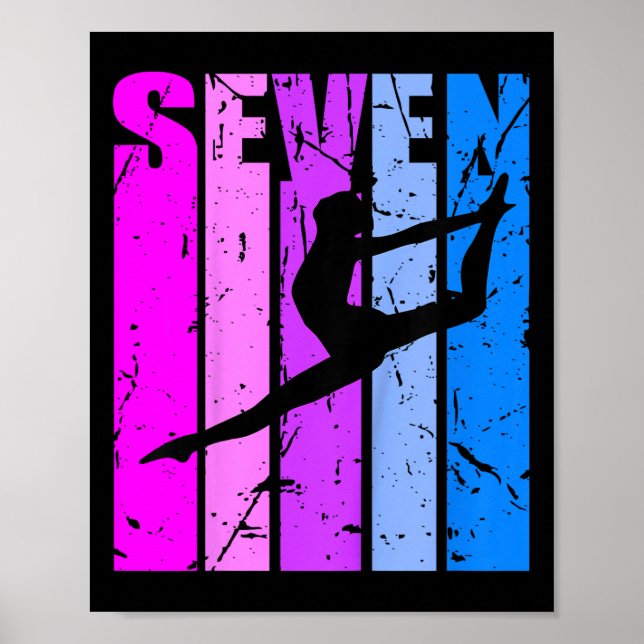 Poster Crianças Meninas Ginástica 7 Dança de Aniversário  (Frente)