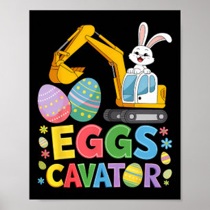 Poster Crianças Meninos Eggscavator Construção de Caça de
