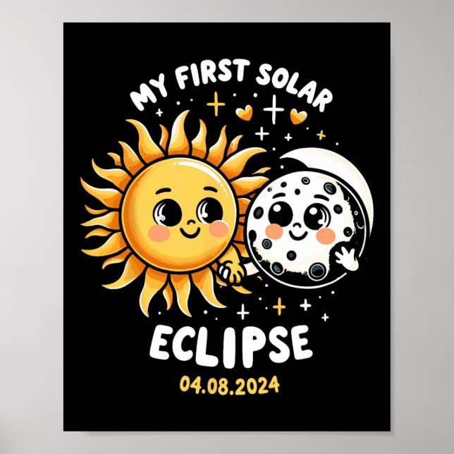 Poster Crianças Meu Primeiro Eclipse Solar Toddler Menina (Frente)