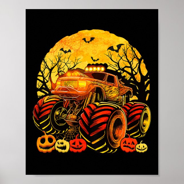 Poster Crianças Monstro Caminhão Halloween Jack O Lantern (Frente)