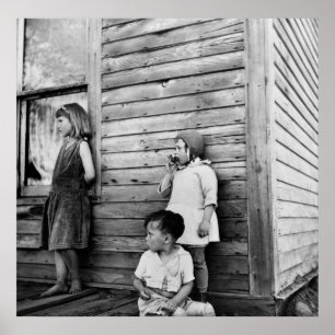 Póster Crianças na pobreza: 1930