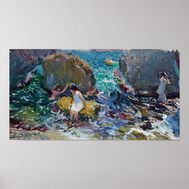 Poster Crianças na praia, Jávea | Joaquín Sorolla (Frente)