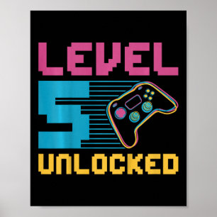 Poster Crianças Nível 5 Jogos Desbloqueados Aniversário