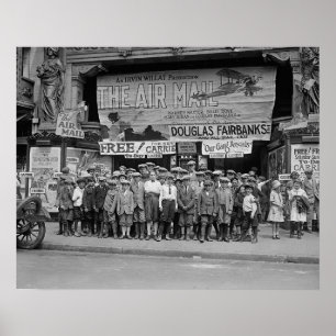Póster Crianças no Cinema, 1925. Foto Antiga