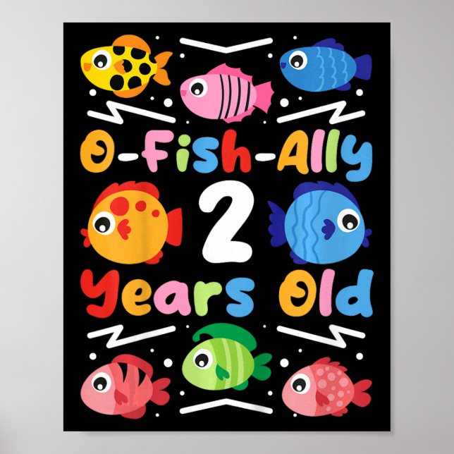 Poster Crianças O-fish-almente com 2 Anos de Idade  (Frente)