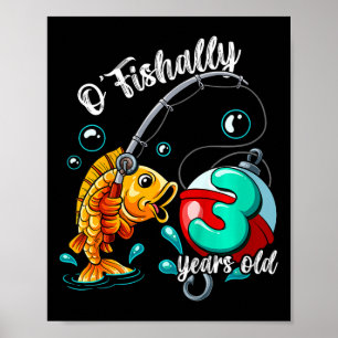 Poster Crianças O'fishally 3 Anos de Idade 3º Aniversário