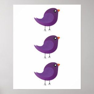 Poster Crianças passarinho fofo 