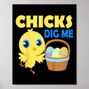 Poster Crianças Pintinhos Me Encaixam Na Cesta De Ovo Da