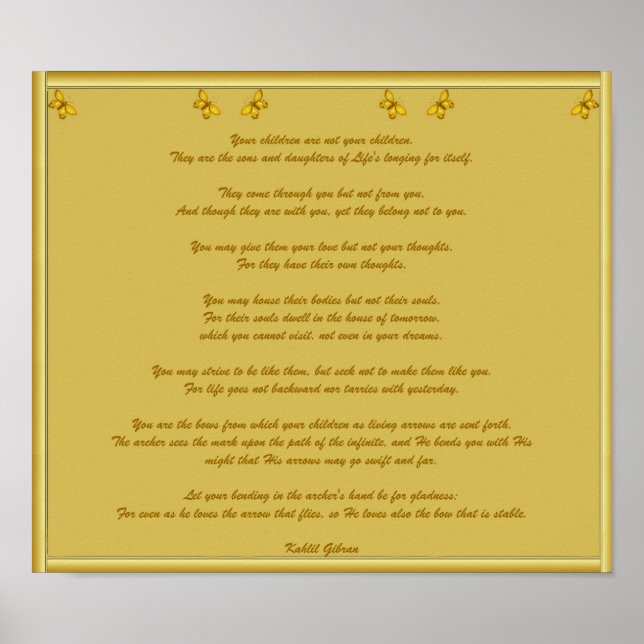 Póster Crianças por Kahlil Gibraltar (Frente)