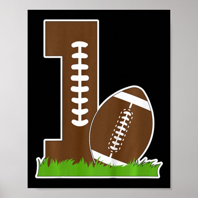 Poster Crianças primeiro aniversario Futebol Boy Um Ano (Frente)