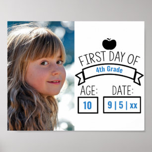 Poster Crianças Primeiro Dia da Escola Imagem com Idade