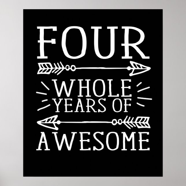 Poster Crianças Quarto Aniversário, Rapaz de Aniversário  (Frente)