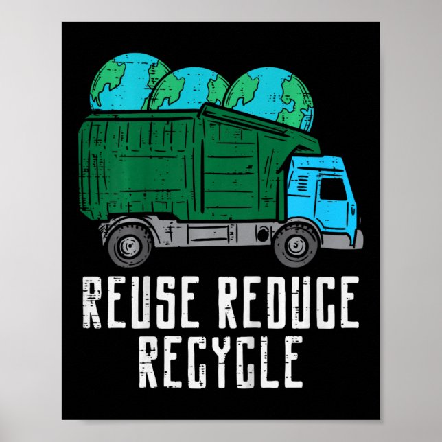 Poster Crianças Reutilizam Comboio de Reciclar Reduzido C (Frente)