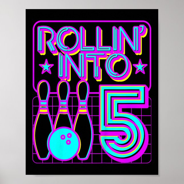 Poster Crianças Rolando Em 5 Boliche de Bowler 5 de Anive (Frente)