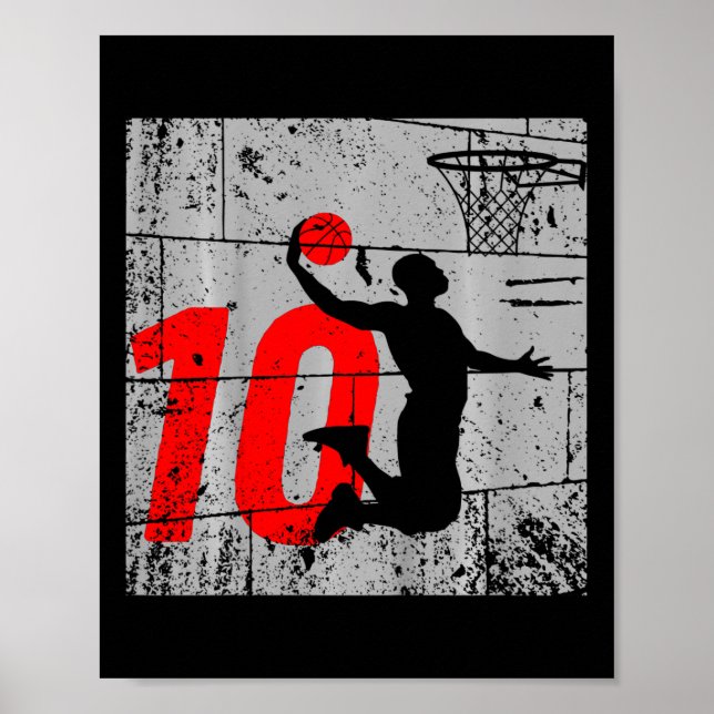 Poster Crianças Se Afastaram Com O Aniversário De Basquet (Frente)