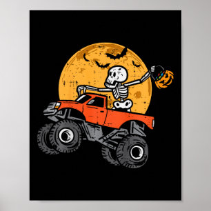 Poster Crianças Skeleton Monster Truck Moon Candy Toddler