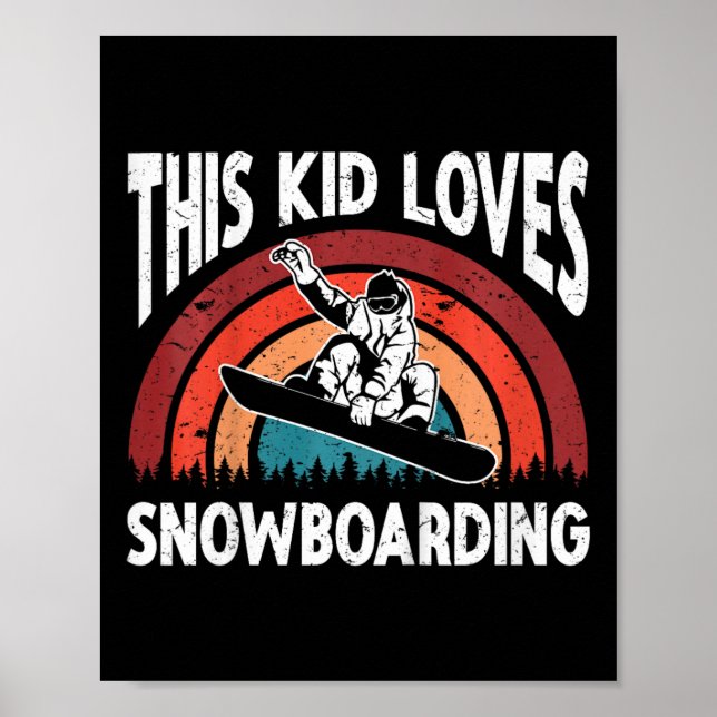 Poster Crianças Snowboard Art Snowboard Winter Legal Snow (Frente)