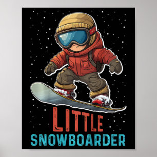 Poster Crianças Snowboard Pequeno Snowboarder Engraçado T