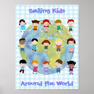 Poster Crianças sorrindo ao redor do mundo